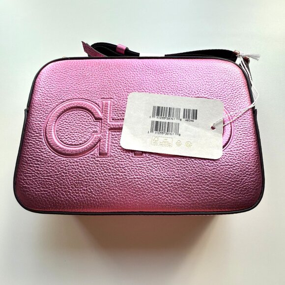 3602 JIMMY CHOO BAG PINK METALLIC CAMERA BAG WITH DUSTBAG AND SERIAL NUMBER CARD - Picture 6 of 14
